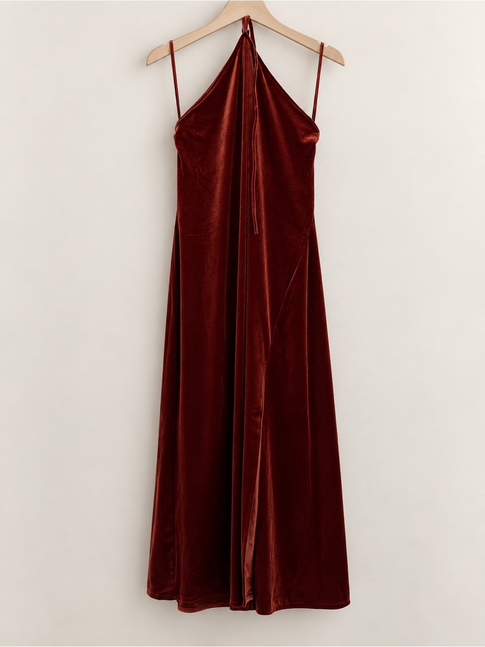 Banana Republic Velvet Strapless Slip Dress in Rust